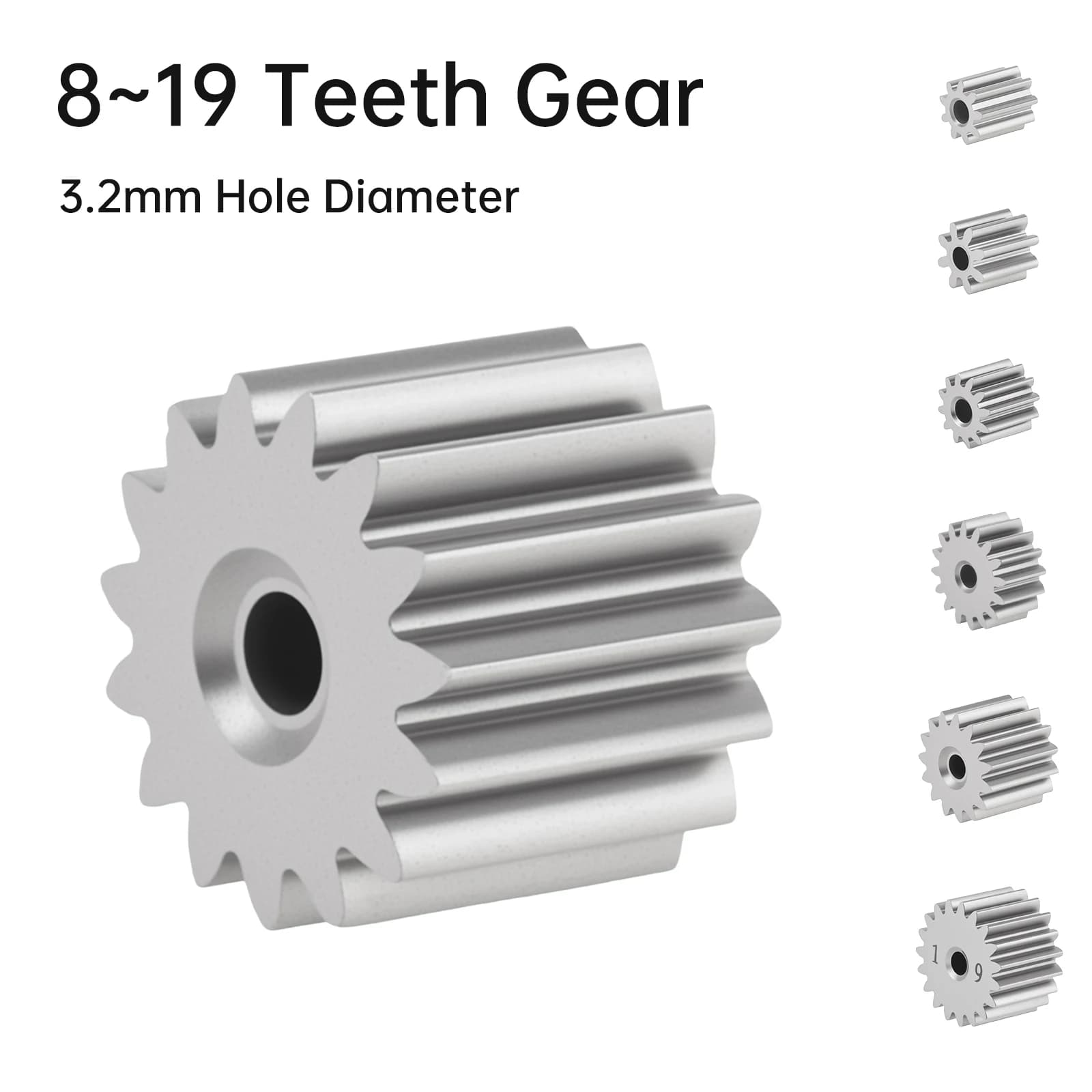 Ingranaggio motore Diametro foro 3,2 mm 8-19 denti Bambini che cavalcano su giocattoli Ingranaggio motore sostituibile per auto per motore CC RS550 RS555