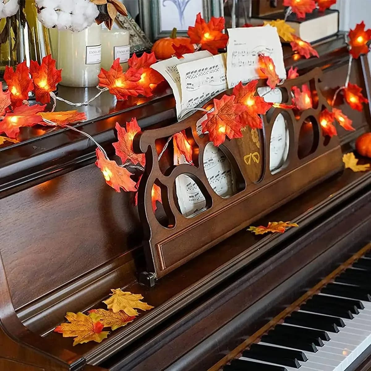 LED Maple Leaf String Lights Battery Powered 1.5-6M Fairy Lights for Outdoor Garden Party Home Holiday Decor Patio Decor