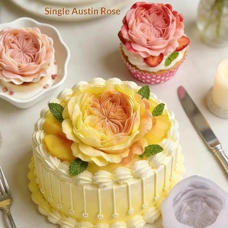 Stampi in Silicone a Forma di Fiore 3D per Gelato, Pasticceria, Caramelle, Cioccolato, Decorazioni in Zucchero, Sapone, Utensili da Cucina