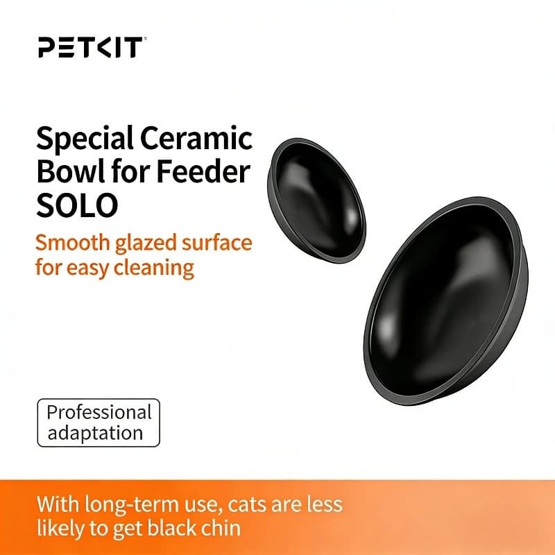 Accessorio Petkit - Ciotola di ricambio in ceramica nera per l'alimentatore automatico per cani e gatti Petkit Solo