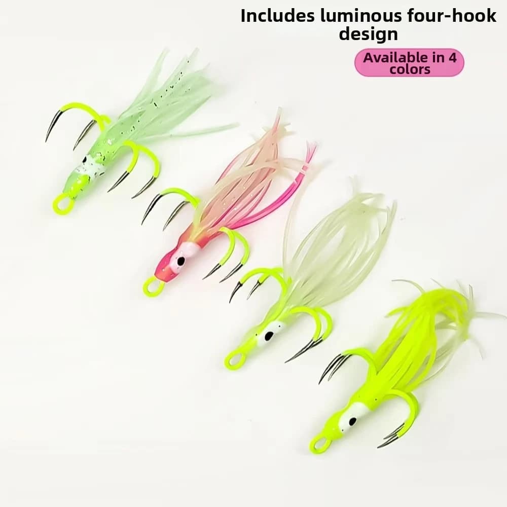 5pcs 5 Pcs Lot Fishing Hook Set Four Hooks Claw Hooks Squid Bait Hooks Swivel Treble Anchor Shape Treble Fishing Hooks