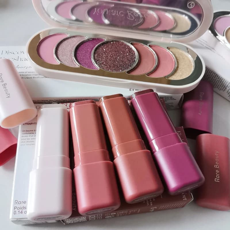 Rare Beauty New Butter Lip Balm Lasting Moisturizing Plumping Lip Gloss Makeup 7 Colors Eye Shadow Plate Pearl Sequin Eye Makeup