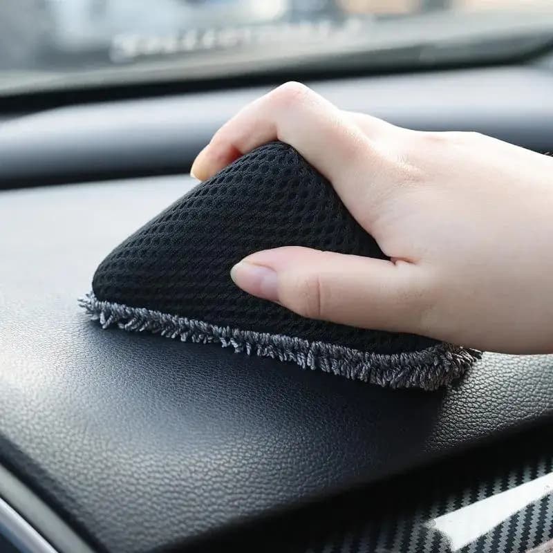 Set di 3 Spugne Triangolari in Microfibra per Lucidatura Auto, Pulizia Interni e Cura della Pelle, Accessori per la Bellezza dell'Auto