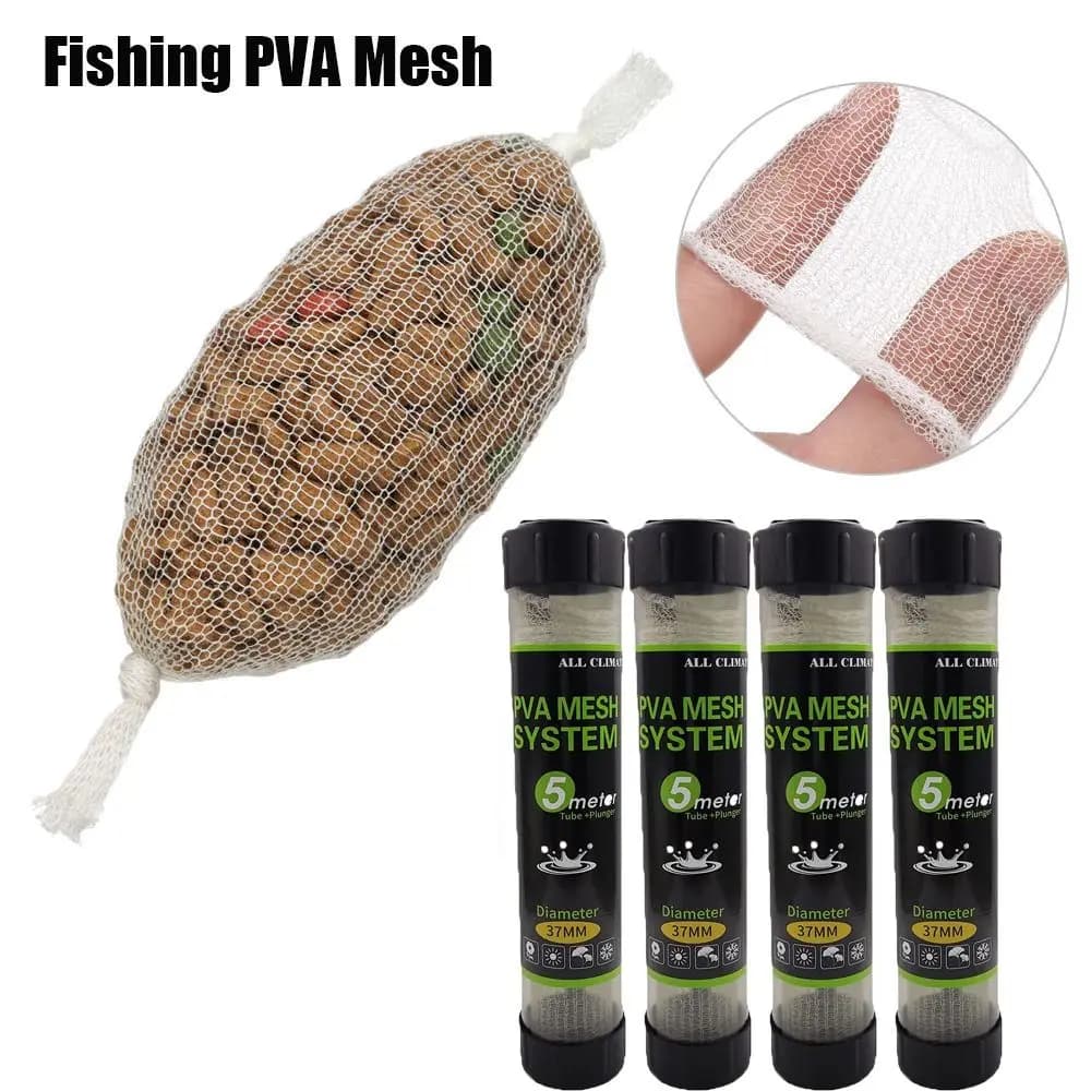 Sacchetto per esche solubili, rete di ricarica per esche da pesca, rete da pesca portatile solubile in acqua, accessori da pesca per 5/10M 18/25/37MM