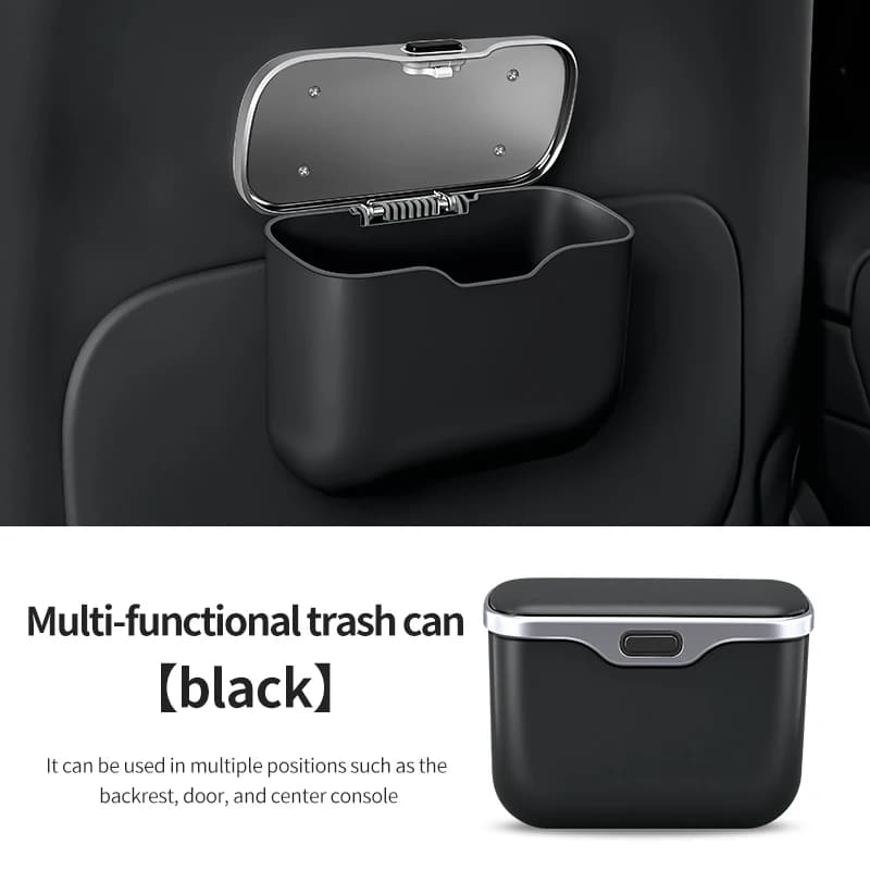Cestino per auto con coperchio creativo, contenitore impermeabile da appendere, scatola portaoggetti, sacchetto per rifiuti, accessori per auto
