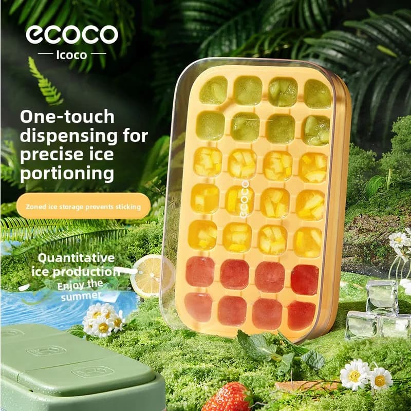 Stampo per cubetti di ghiaccio per uso alimentare, con griglia a pressione quantitativa, per frigorifero domestico, contenitore per ghiaccio fatto in casa, accessorio per la creazione di cubetti di ghiaccio congelati