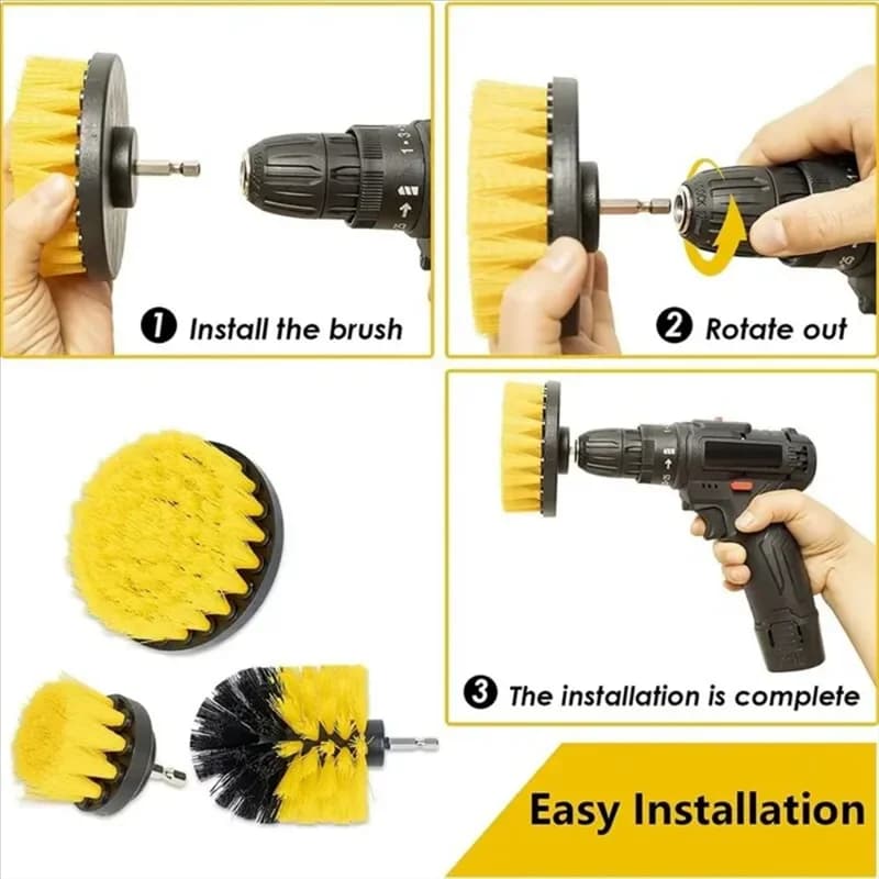 ABVI-Set di spazzole per pulizia versatile in 3 pezzi per lavapavimenti e scarpe elettrici, ideale per uso domestico