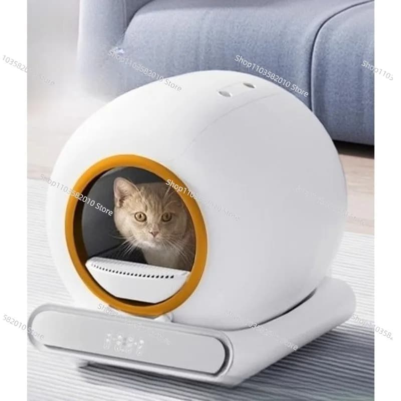 Lettiera per gatti intelligente automatica, deodorizzazione e sterilizzazione della toilette aperta, pulizia automatica