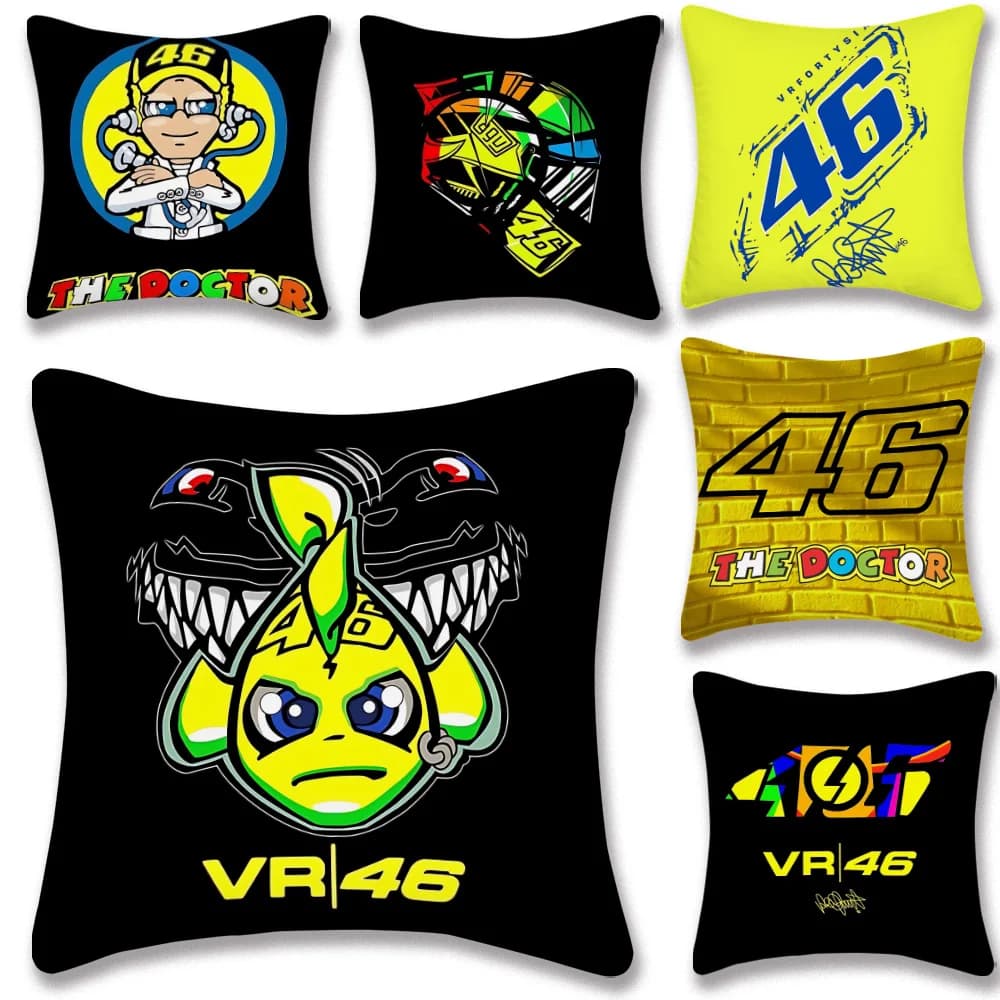Pillow Covers Cartoon Sofa Decorative Home Double-sided Printing Short Plush Cute-V-Valentino-R-Rossi-46-Cushion Cover