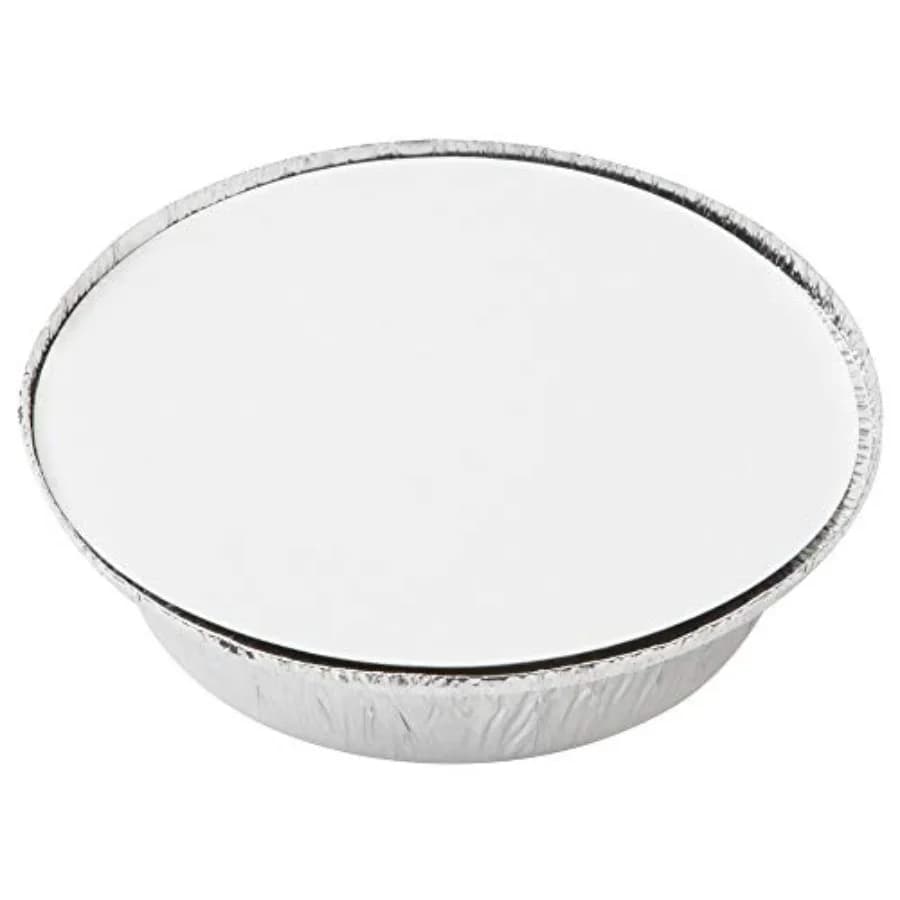 250 Rolling Containers of 7 Inch Aluminum with Flat Cover, Disposable Containers for Foods, Ideal for Cooking and Roasting