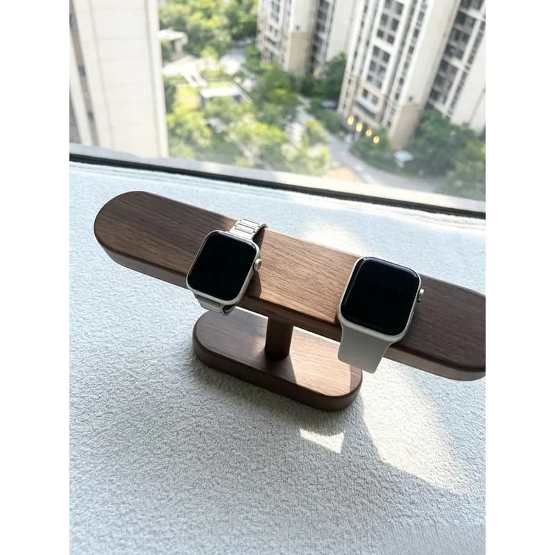Walnut Wood Jewelry Display Stand Watch Necklace Anklet Hanging Organizer Retail Counter Trinket Display Rack