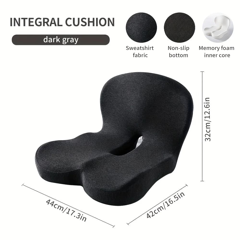Cuscino Ergonomico per Sedia con Schienale, Morbido e Supportante, Lavabile, per Sedia da Ufficio, Comfort per Anca e Vita per Lunghe Ore