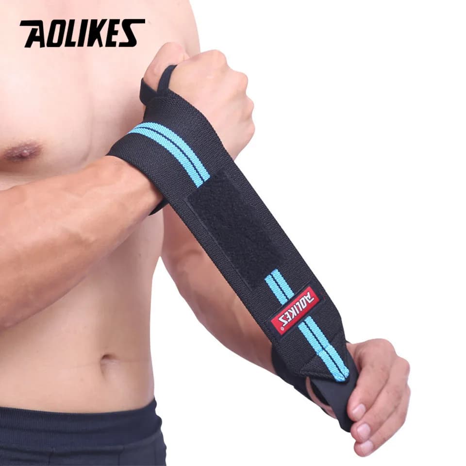 AOLIKES 1PCS Wrist Support Gym Weight Lifting Gloves Bar Grip Weight Lifting Gloves Bar Grip Balancing Belts Wrap Arm Guard