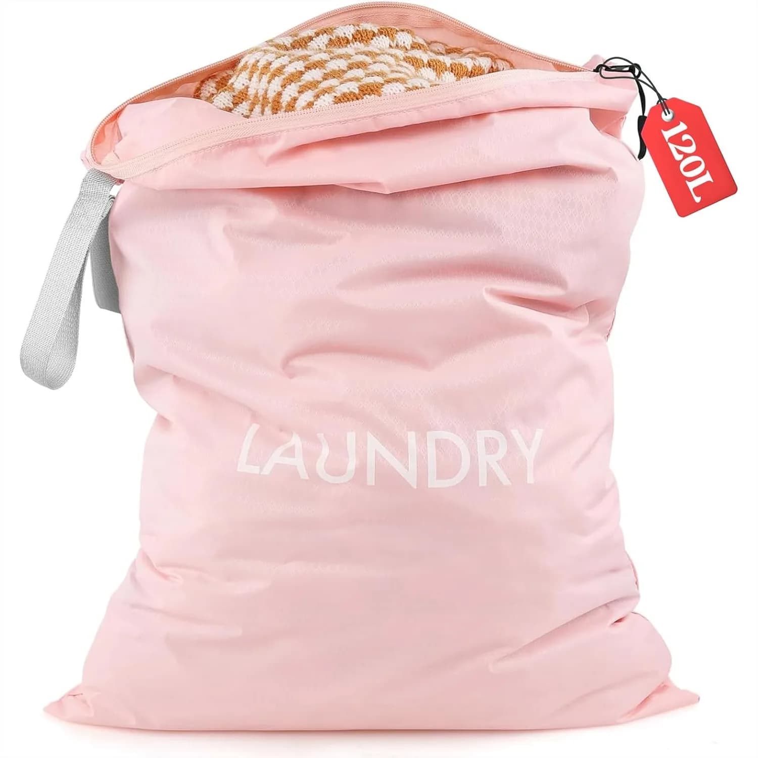 Borsa per Bucato Extra Large da 120L con Cerniera Resistente - Organizzatore per Vestiti Sporchi in Nylon Resistente all'Acqua per Dormitori Universitari, Viaggi