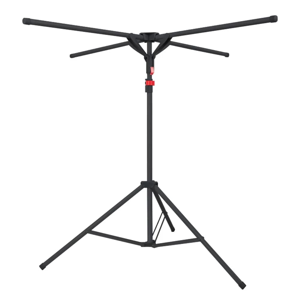 Tripod drying rack with 4 rods, swivel and folding arms, for laundry