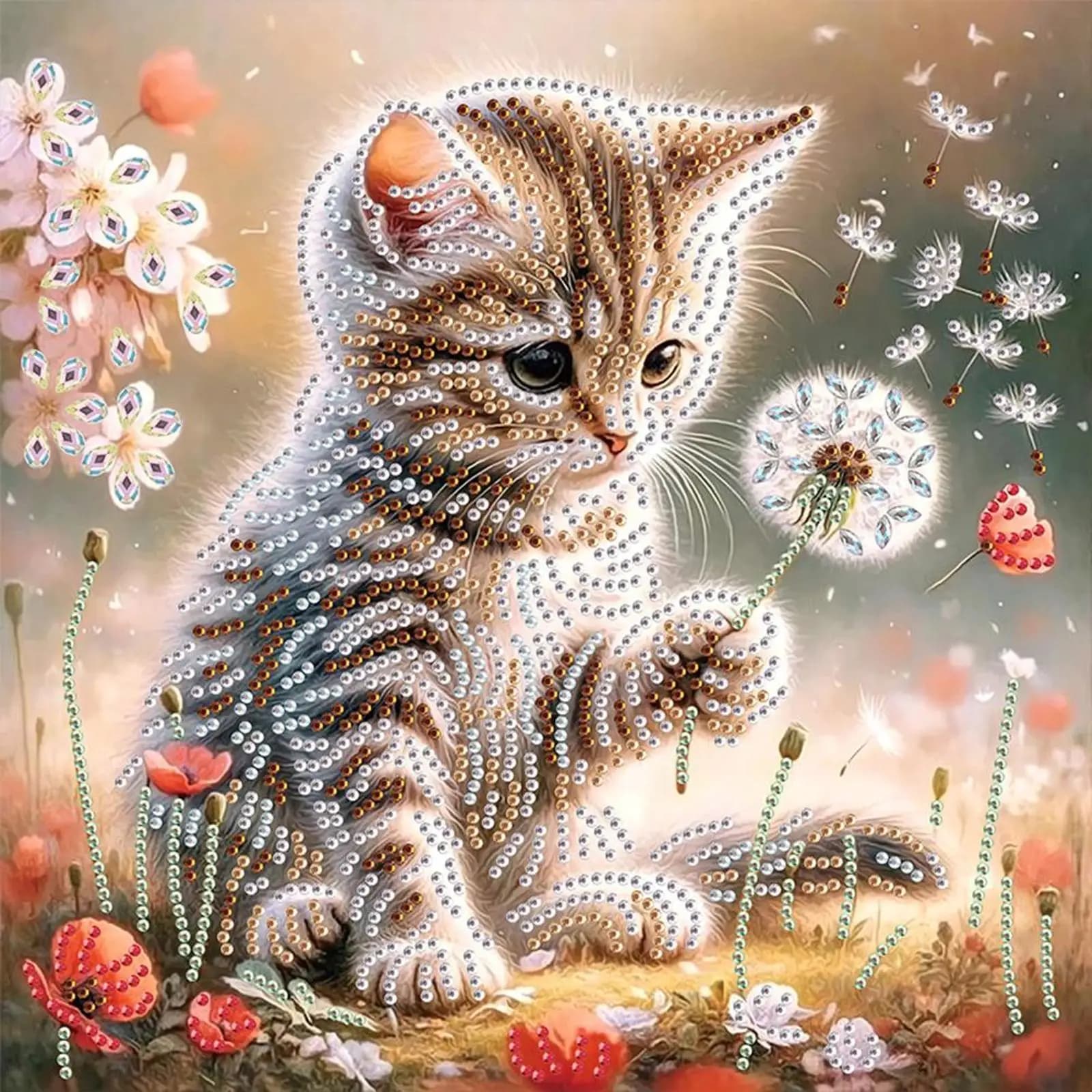 Kit Pittura Diamante 5D Fai da Te a Forma Speciale Animale con Cristalli Parziali per Decorazione Murale Domestica