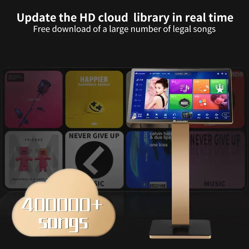 2026/21.5 " Chinese Karaoke Machine Wireless Microphone 4TB InAndOn Karaoke Set Player International KTV Professional Karaoke Sy