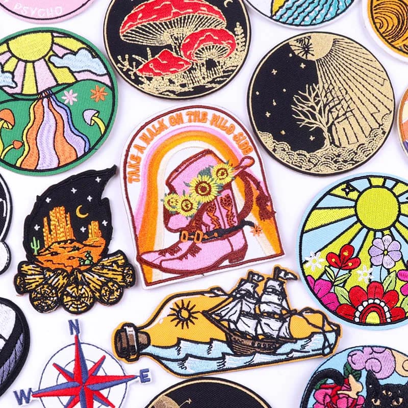 Outdoor Travel Embroidery Patch Cartoon Patch Iron On Patches For Clothing thermoadhesive Patches On Clothes Jacket Applique DIY
