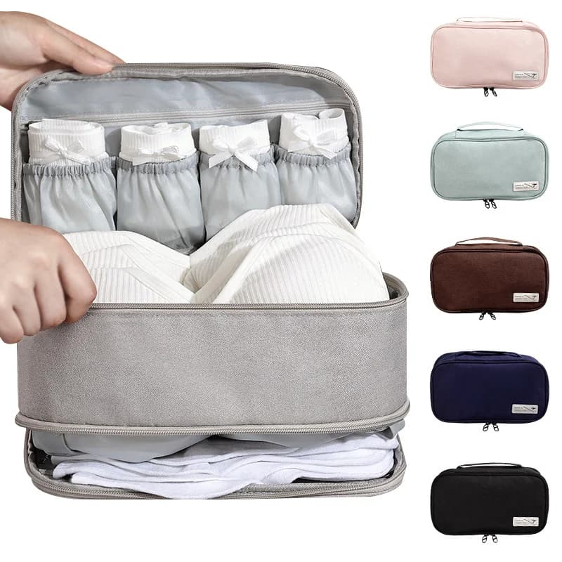 Women Travel Underwear Storage Bag Portable Clothing Pants Bra Organizer Bags Socks Packing Cube Waterproof Female Girl Bra Bag
