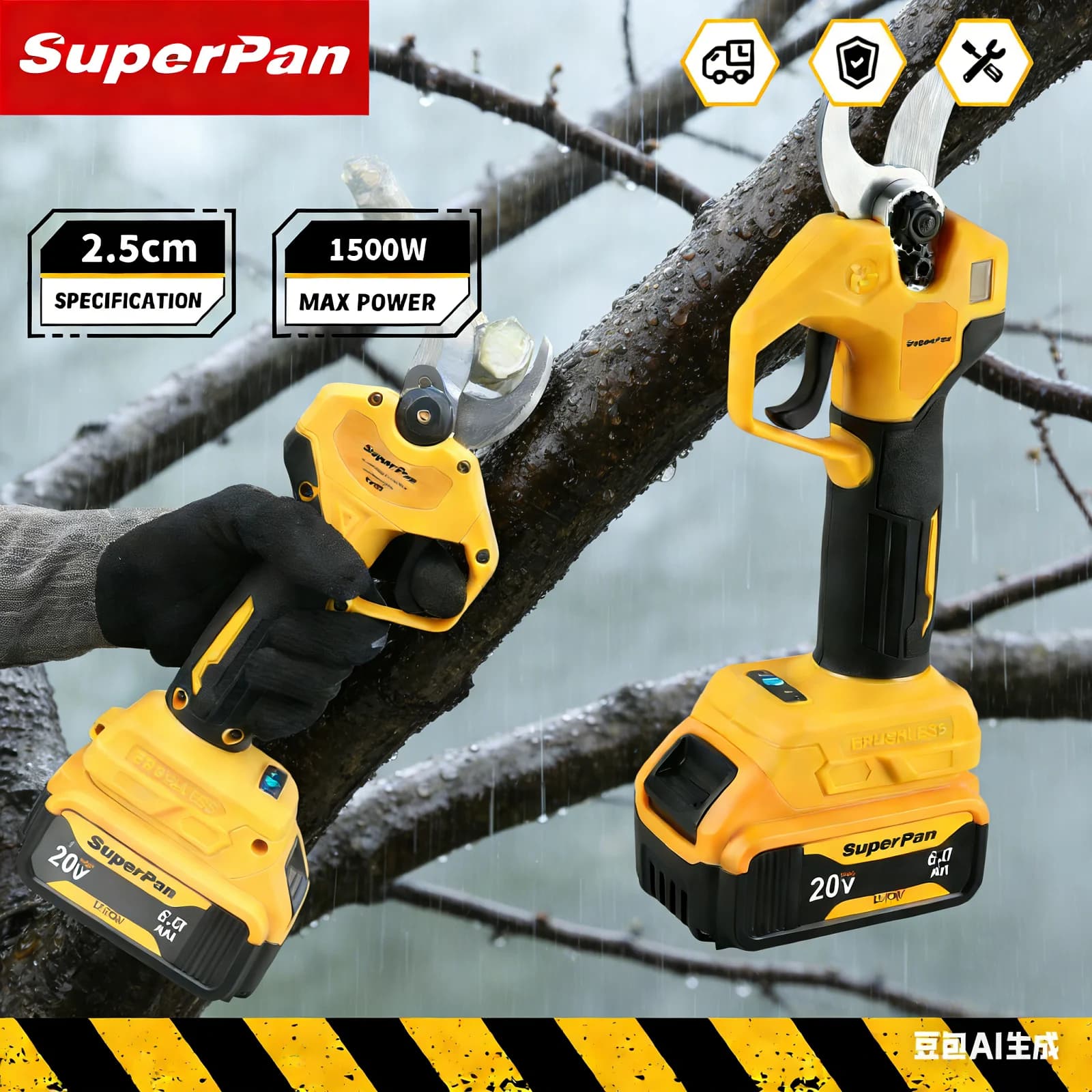 High Power SuperPan Home Battery Power Scissors, 4 Speed, SK5 Metal Blade Sharpened by 45mm, 1500W, for Dewalt Battery 20V