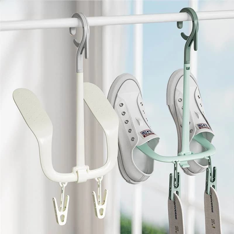 Stendibiancheria da Interno per Balcone, Stendino Antivento per Scarpe, Porta Sandali per Uso Domestico, Supporto per Scarpe per Dormitorio Studentesco, Articolo Utilitario