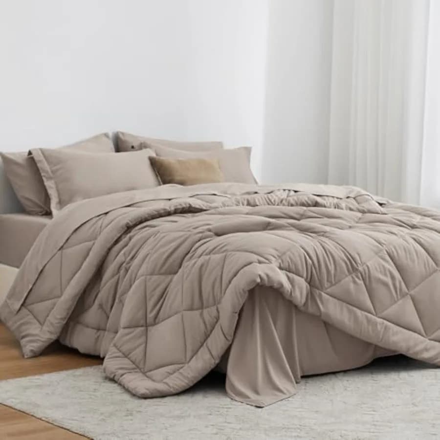 Set Copripiumino King Size - Collezione Burlwood 7 Pezzi per Letto King Size, Set Completo per Tutte le Stagioni con 1 Copripiumino, 1 Lenzuolo Piatto, 1 Lenzuolo con Angoli, 2 Federe