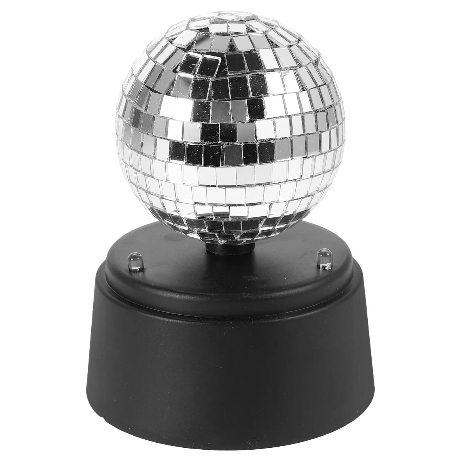 Glass Mirror Reflective Rotating LED Strobe Ball Table Lamp Portable Outdoor Stage Ktv Bar Party Room Battery Operated Desk