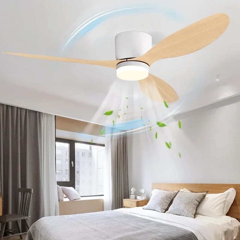 Luci moderne per ventilatori da soffitto a LED, luci decorative da pavimento basso con telecomando, illuminazione domestica con ventilatori nelle camere da letto e le case