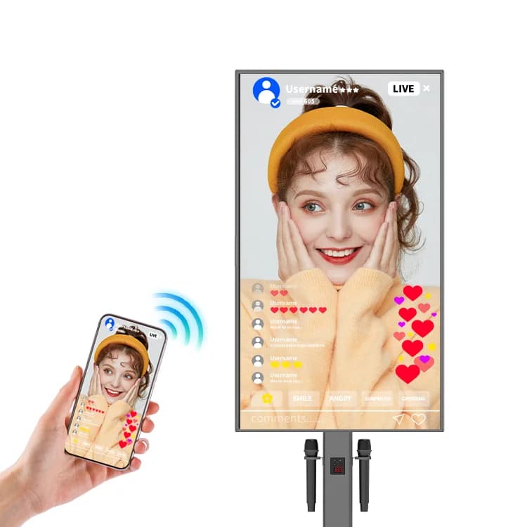 karaoke live intelligente da 15,6 pollici con macchina all-in-one con microfono