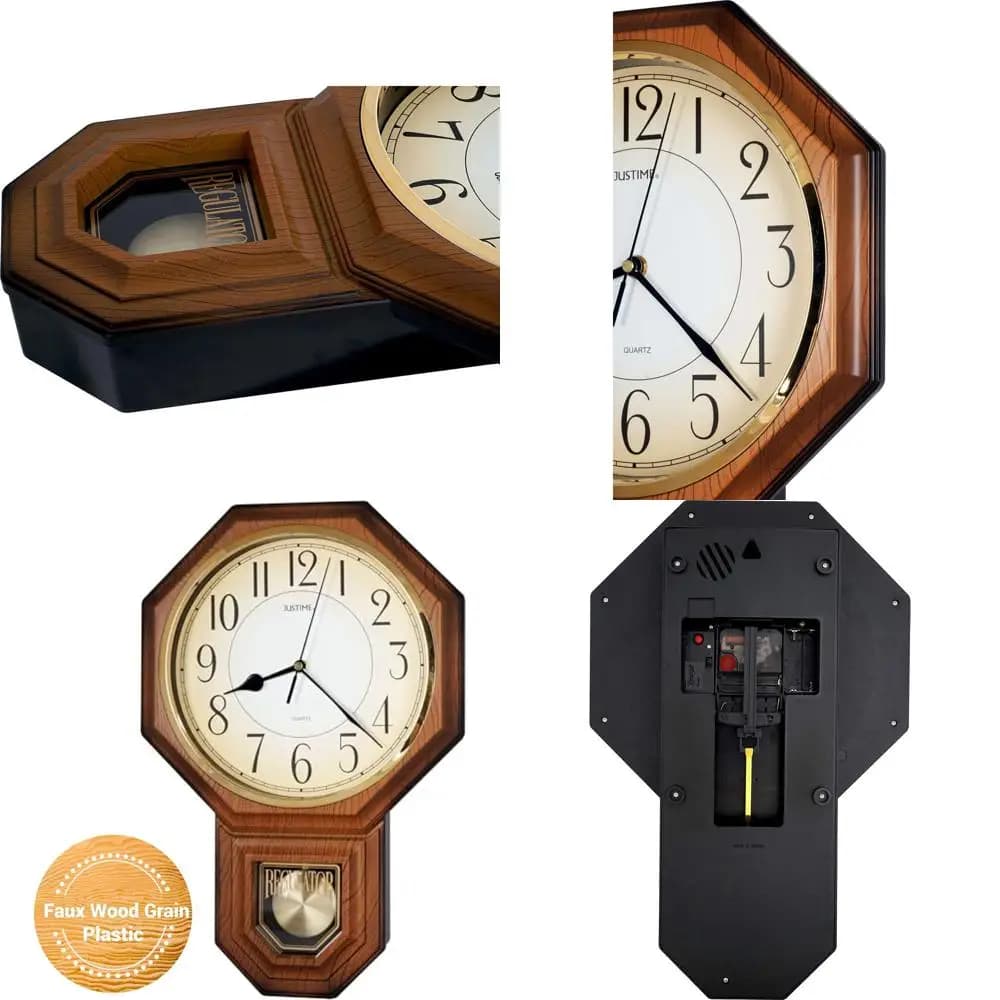 Orologio da Parete Tradizionale Stile Scuola con Regolatore Arabo Graduale, Orologi da Parete con Pendolo e Suoneria Westminster Orale, Scuola