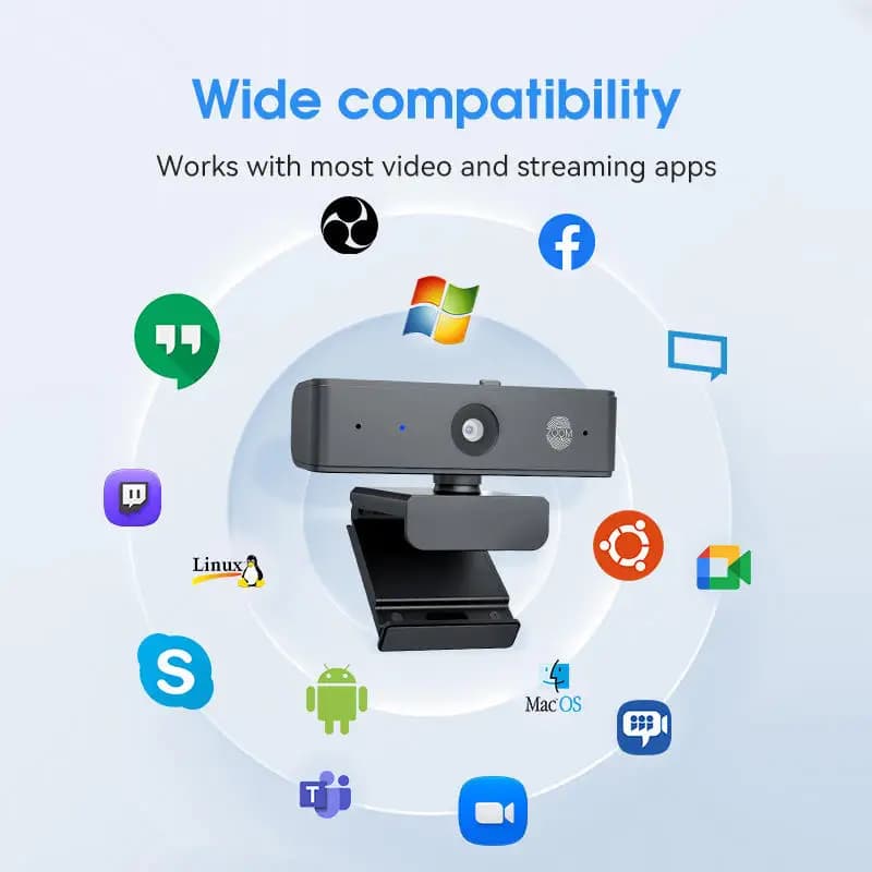 Videocamera 4K 5MP QHD 60Fps con video fluido, zoom 8x, webcam USB, interfono, fotocamera digitale HD per didattica online, conferenze e trasmissioni in diretta