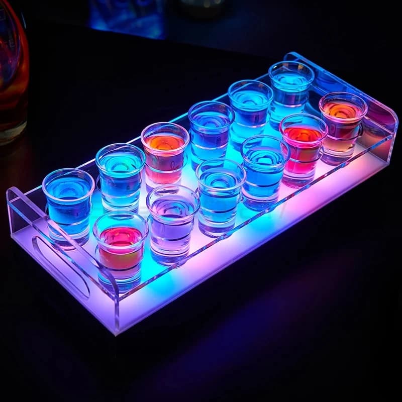 Night club bar party lounge cambia colore ricaricabile led illuminato shot glass vassoio di servizio vip flight tray porta occhiali