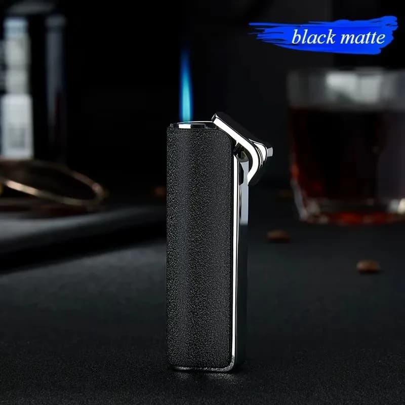 Butane Gas Lighter Outdoor Windproof Torch Blue High Flame Smoking Accessories Portable Metal Cigarette Lighters for Men's Gift
