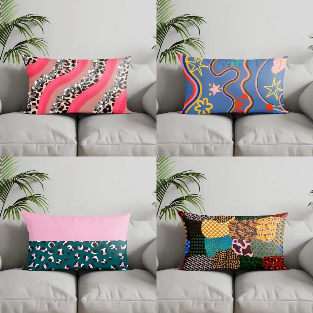 Decorazioni per la casa Cuscino colorato con motivo astratto adatto per divano camera da letto Cuscino per auto Cuscino per schienale rettangolare
