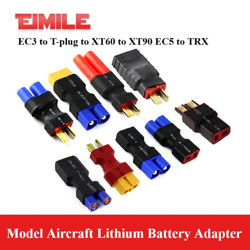 QS8 a XT60 XT90 Maschio a EC5 Femmina a TRX Adattatore del Connettore Per Cavo Della Batteria Modelli RC Elicottero Drone Quadcopter Giocattoli Parti