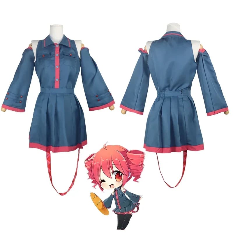 Costume Cosplay Anime Mikuu Kasane Teto 2026, Abito Grigio e Rosa per Uomo e Donna, Costume di Halloween