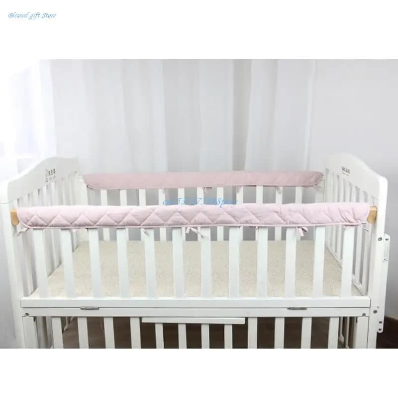 2 pezzi protezione per culla in cotone avvolgere bordo sicuro protezione per dentizione bambino Anti-morso unita recinzione per letto Guardrail Cover Dropship
