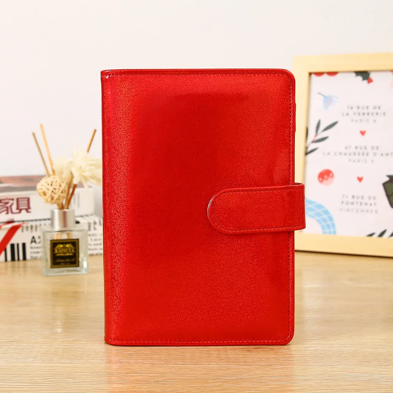 A6/A5 Fai da te Amaretto Laser Glitter Colore PU Raccoglitore in pelle Notebook Copertina Diario Agenda Planner Copertina di carta Cancelleria scolastica