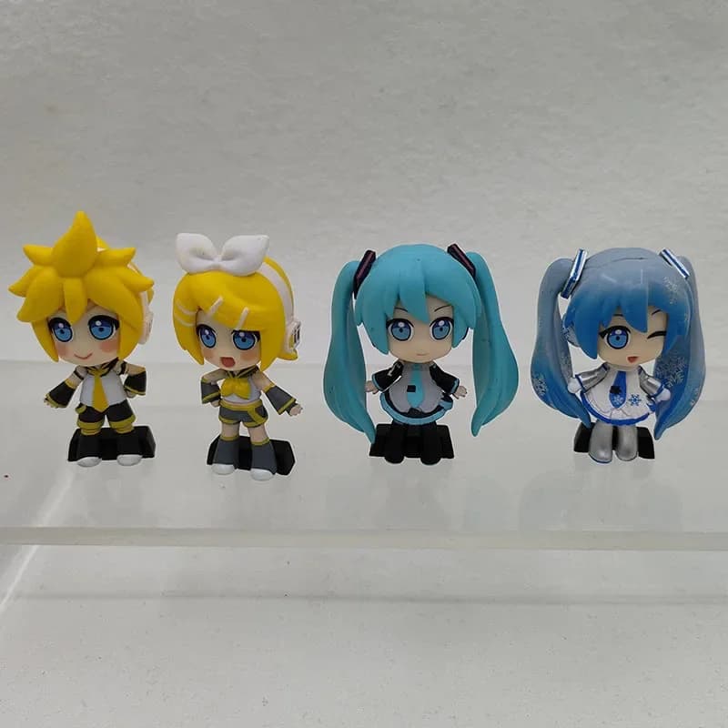 4 pz/set Anime Hatsune Miku Action Figure Kagamine Rin Kagamine Len Bambola Kawaii Giocattolo Halloween Ornamenti Ventole Regalo Giocattoli Per Bambini