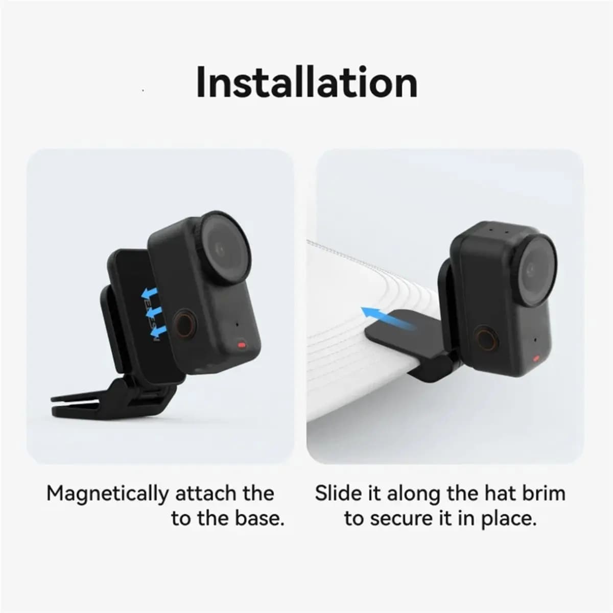 AT42 Magnetic Quick Release Cap Hat Clip Mount Adjustable Angle for Nano Action Camera Accessory