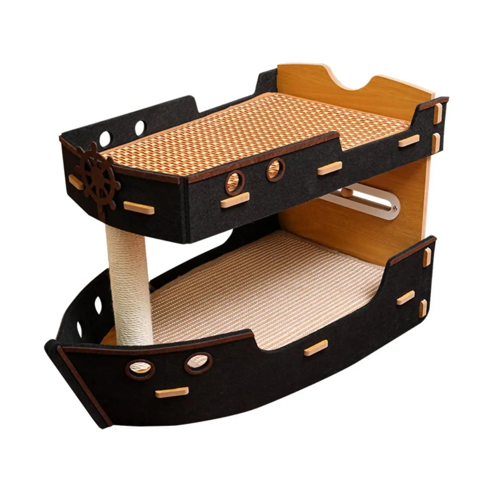Pirate Ship Feline Tree Stable Structure Double Deck Feline Tree Long-Lasting