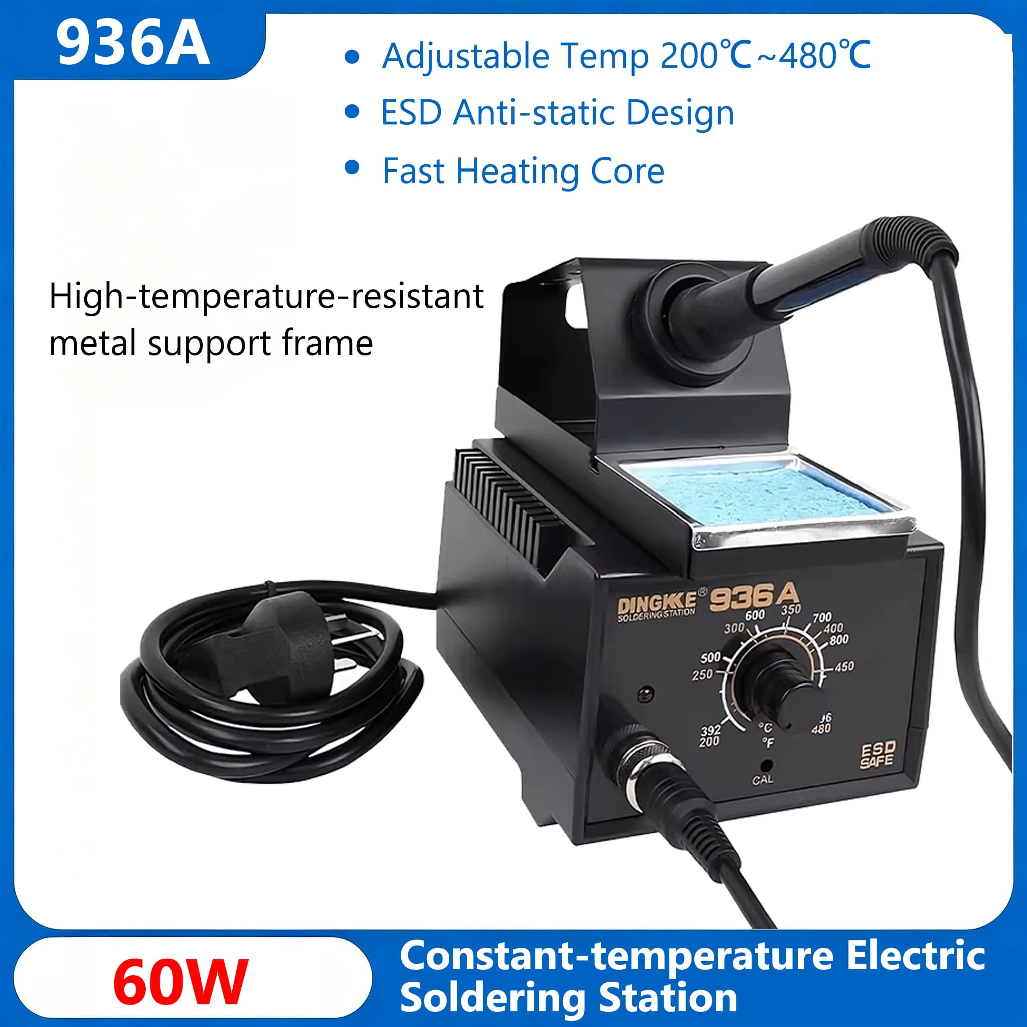 936A 60W Digital Precision Soldering Station For PCB Repair Mobile Phone Board Welding Repair Tools Iron Rework Station