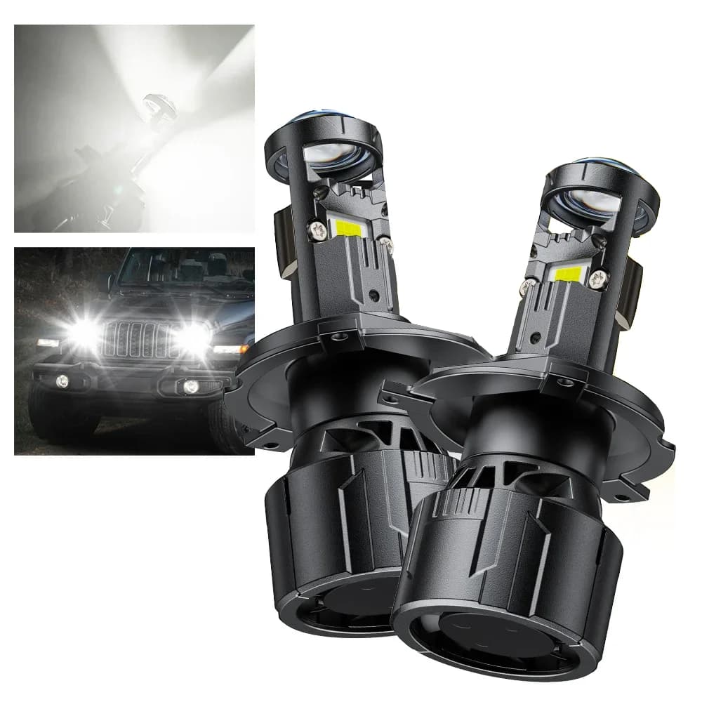 2PCS Auto Mini H4 H7 Lente LED Proiettore 9003 80W Auto Faro Turbo Lampada Canbus 6000K Fascio Alto Basso Lampadina Automotive 12V LHD