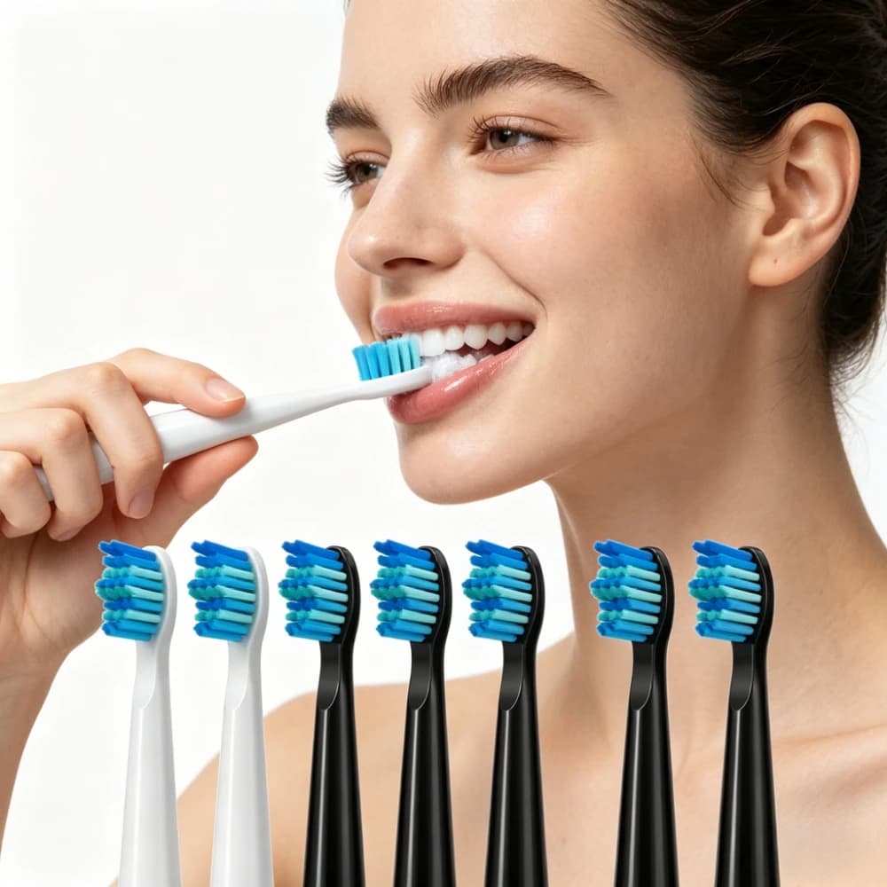 4 pezzi di testine di ricambio per spazzolino elettrico Fairywill FW-507 D7 Seago Dupont, ricarica con setole per la cura orale e la pulizia dei denti