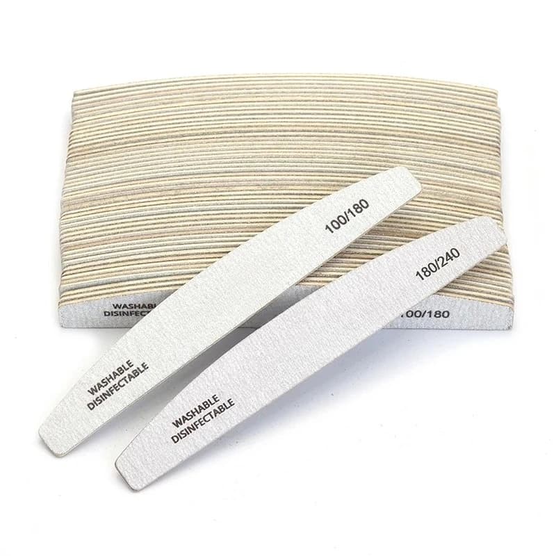 50/100 Pz Lime per unghie professionali in legno 180/240 Buffer 100/180 Grigio Barca Legno Carta vetrata Blocco Gel Lucidatore Levigatura Lime per unghie
