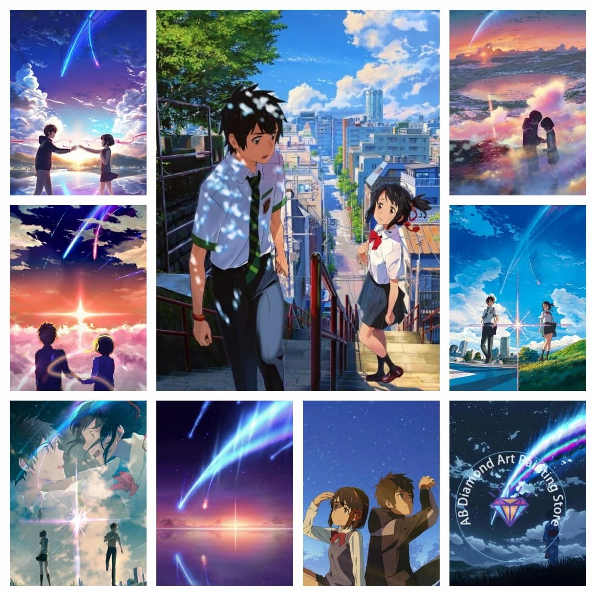 Il tuo nome Giappone Anime AB Kit di pittura diamante 5D fai da te diamante ricamo punto croce arte fatta a mano regalo artigianato decorazioni per la casa