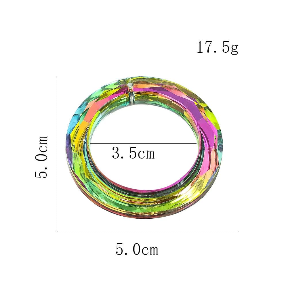 E2 2PCS 50MM Anello trasparente Cerchio Cristalli Pendenti Lampadario in vetro Cristalli Prismi Parti Gocce Anello luminoso Accessori Arredamento della camera