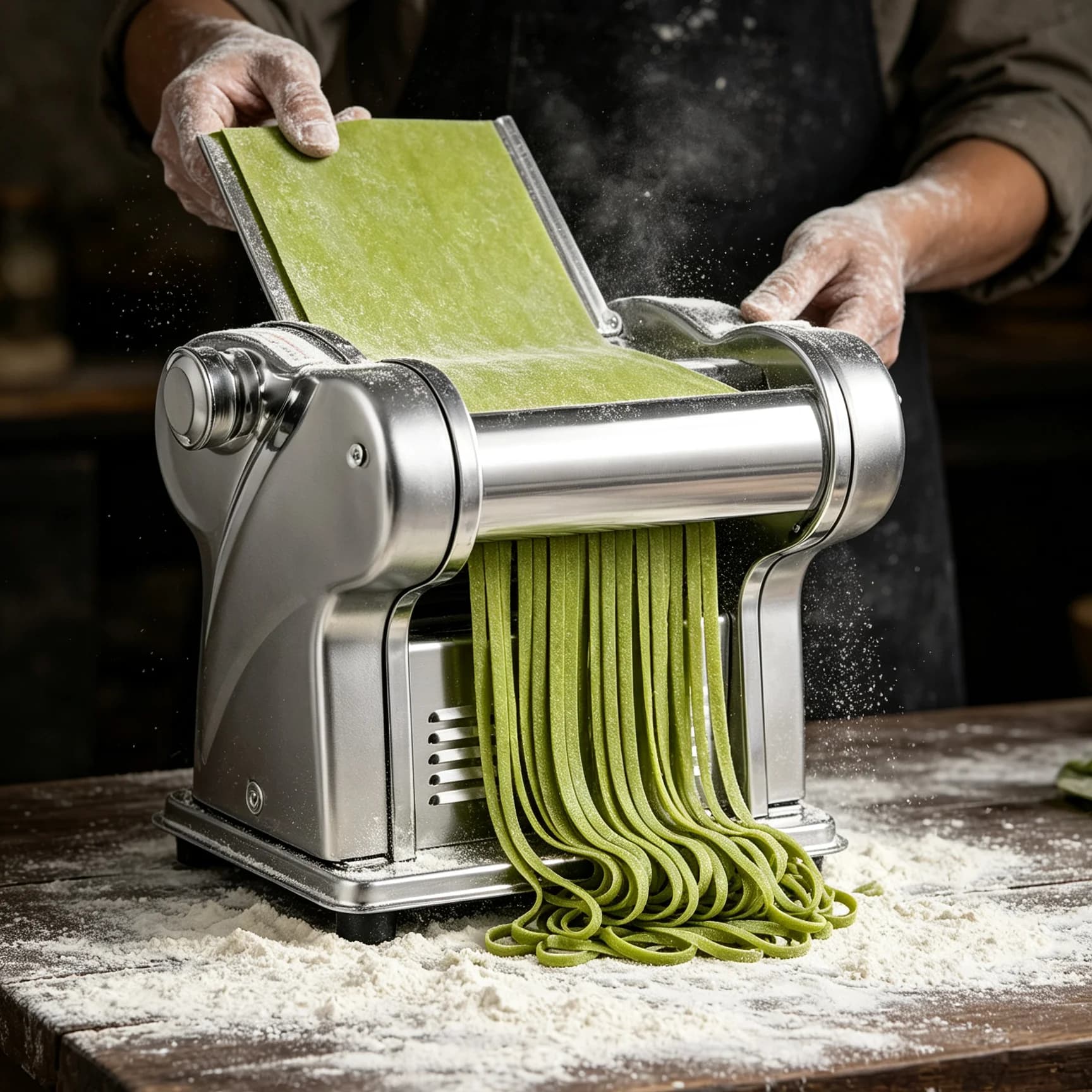 Automatic Manual Noodle Press Machine Dumpling Maker 110V 135W Silver 8 Gear Thickness Adjustment Desktop Pasta Maker