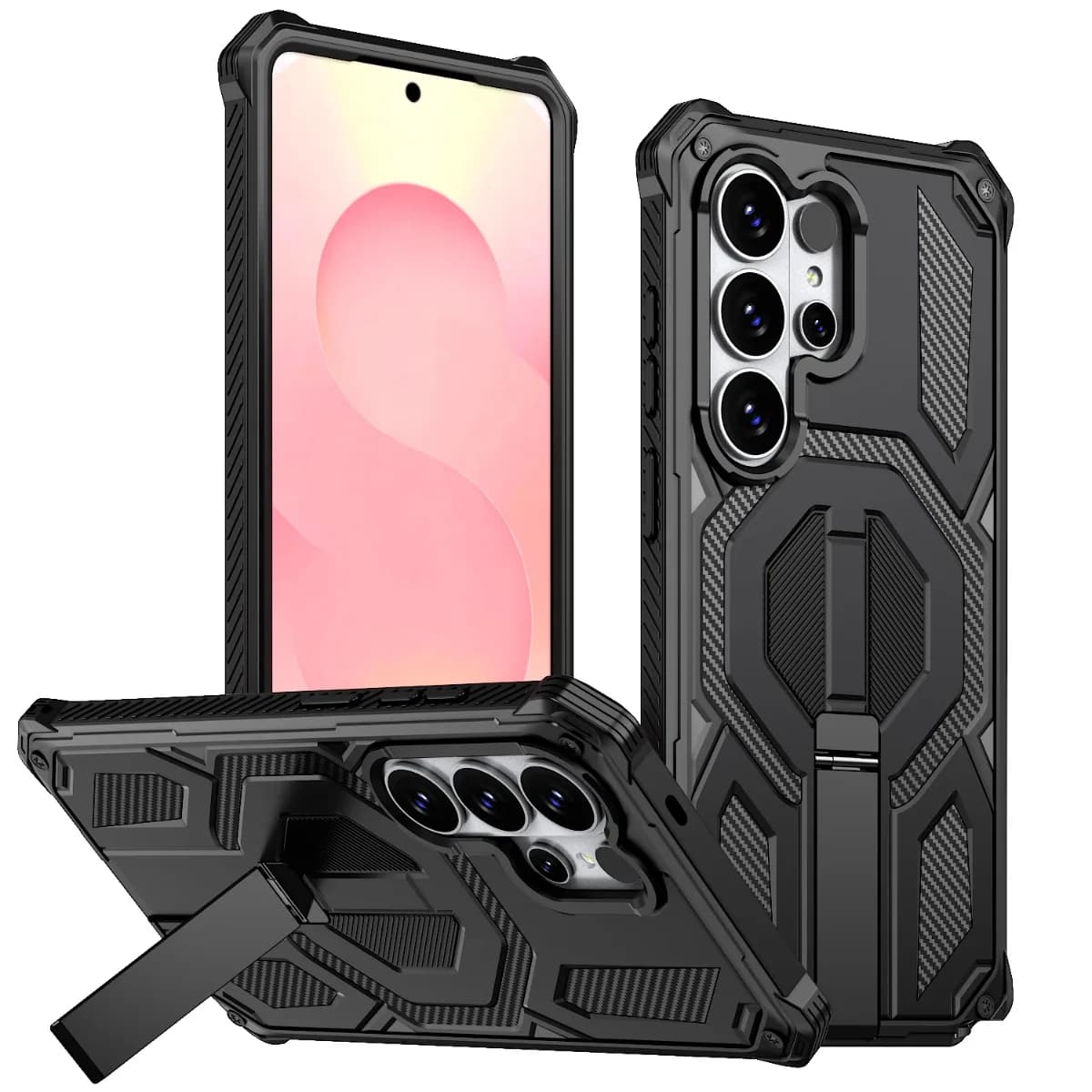 Cover per Telefono Samsung Galaxy S26 Ultra S25 S24 Plus S25 S24 FE con Ricarica Wireless Magsafe, Supporto Magnetico in Metallo e Protezione Armor