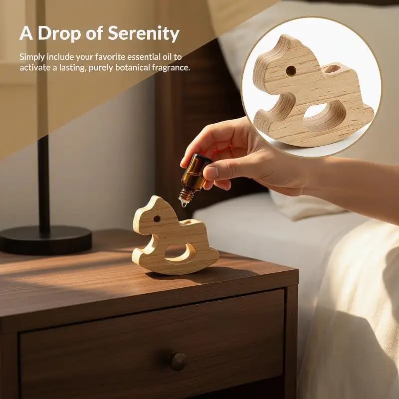 Wooden Horse Essential Oil Diffuser Aromatherapy Fragrance Diffuser Animal Shape Home Bathroom Car Dashboard Decor Ornament Gift